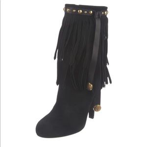 Authentic Gucci Babouska Hysteria Black Suede Boots 37